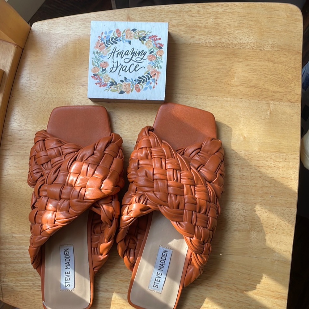 COPY - Steve Madden Marina tan sandal in Cognac.